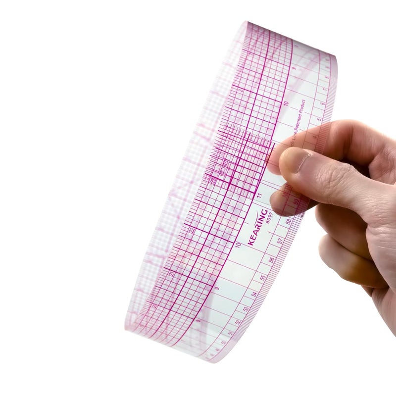KEARING Clear Sewing Graph Fashion Design Ruler, Sandwich Line, 2 x 24 & 60cm, Transparent Pattern Grading Dress Making Ruler for Sewing Quilting Design - Image 3